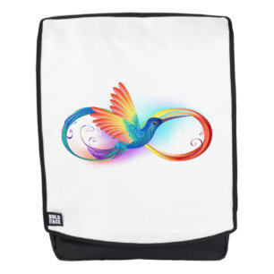 Sac À Dos Colibri arc-en-ciel avec symbole Infinity