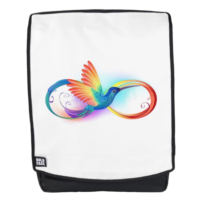 Sac À Dos Colibri arc-en-ciel avec symbole Infinity (Devant)