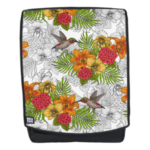 Sac À Dos Colibris et bouquet tropical