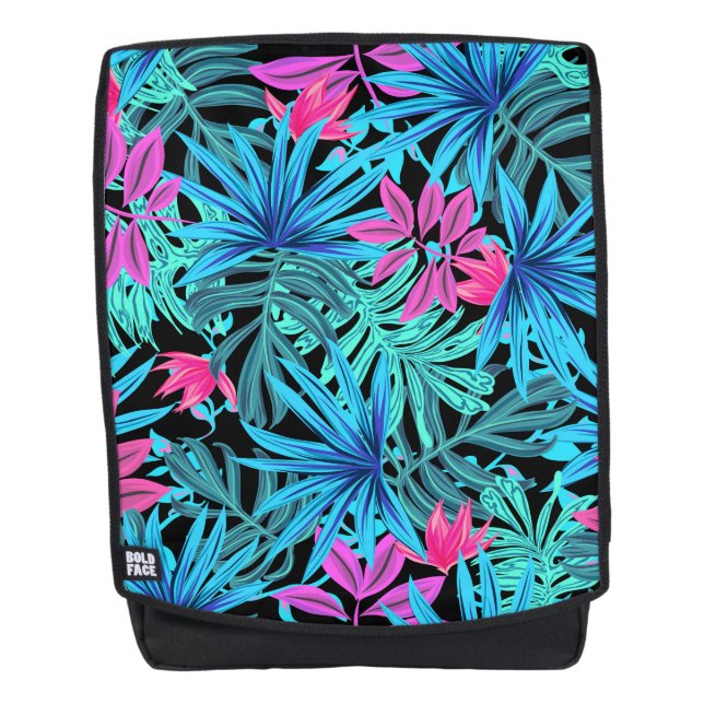 Sac À Dos Conception tropicale Bleu et rose Floral (Devant)