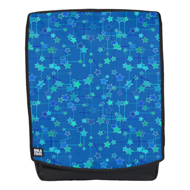 Sac À Dos Constellation abstraite d'étoiles, bleu de cobalt (Devant)