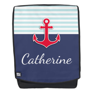 Sac À Dos Cool Nautical Ancre Design Nom personnalisé