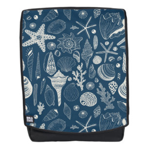 Sac À Dos Coques de mer sur bleu foncé