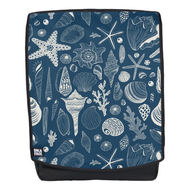 Sac À Dos Coques de mer sur bleu foncé (Devant)