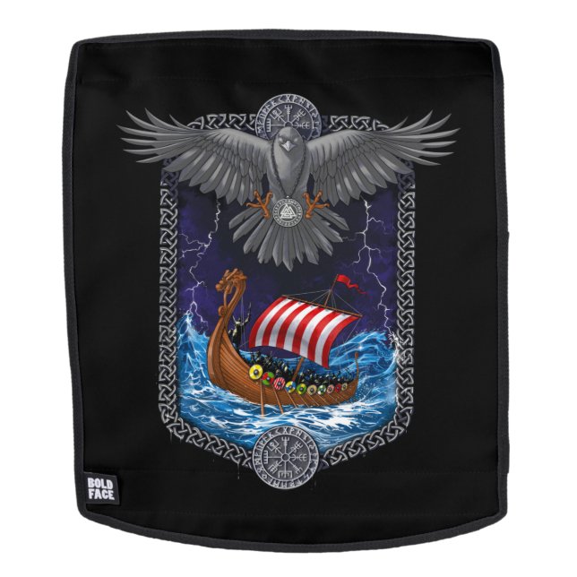 Sac À Dos Corbeau nordique Viking (Devant amovible)