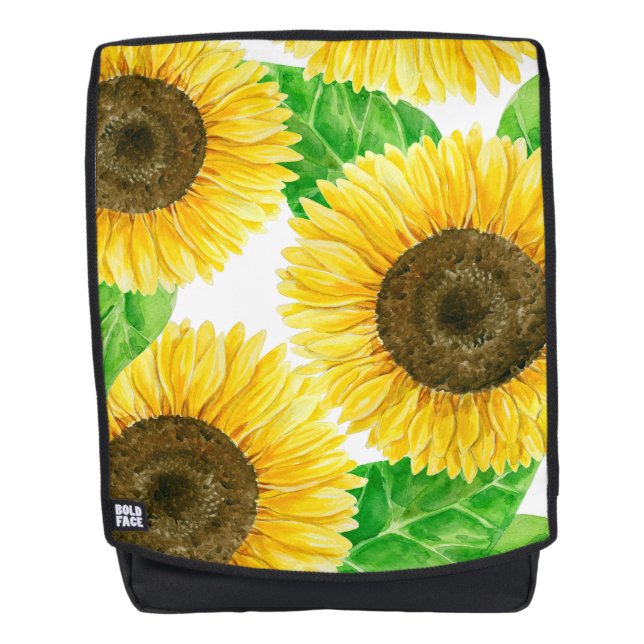 Sac À Dos Couleur d'eau des fleurs de soleil (Devant)