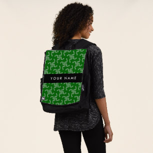 Sac À Dos Couronne de Noël, Verte, Votre nom, Personnaliser