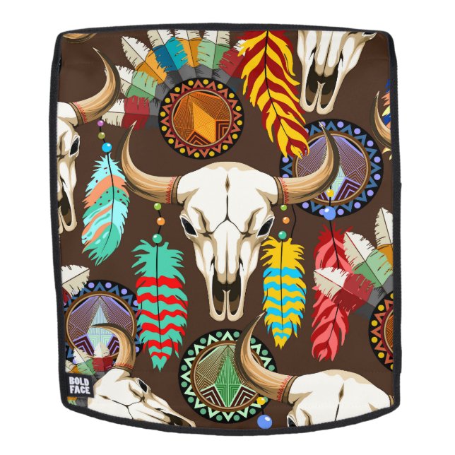 Sac À Dos Crâne de buffle emblème amérindien (Devant amovible)