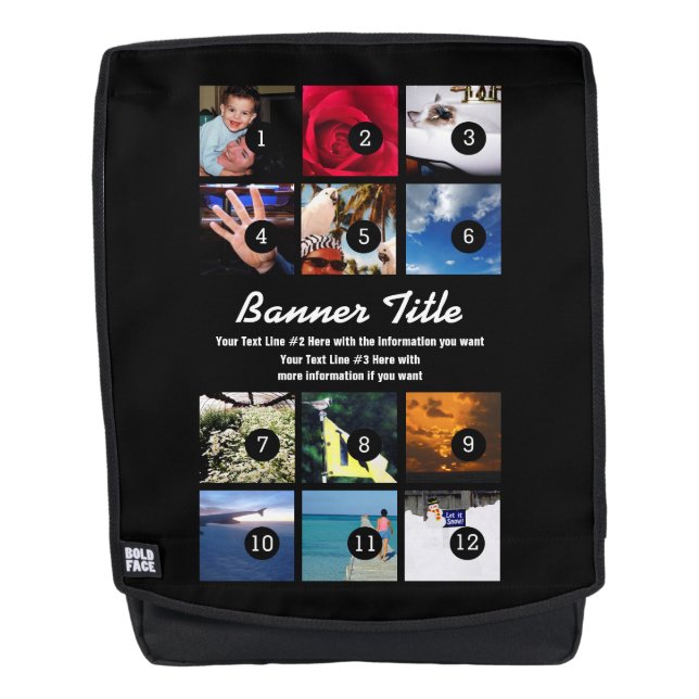 Sac À Dos Créez votre propre décor facilement avec 12 images (Devant)