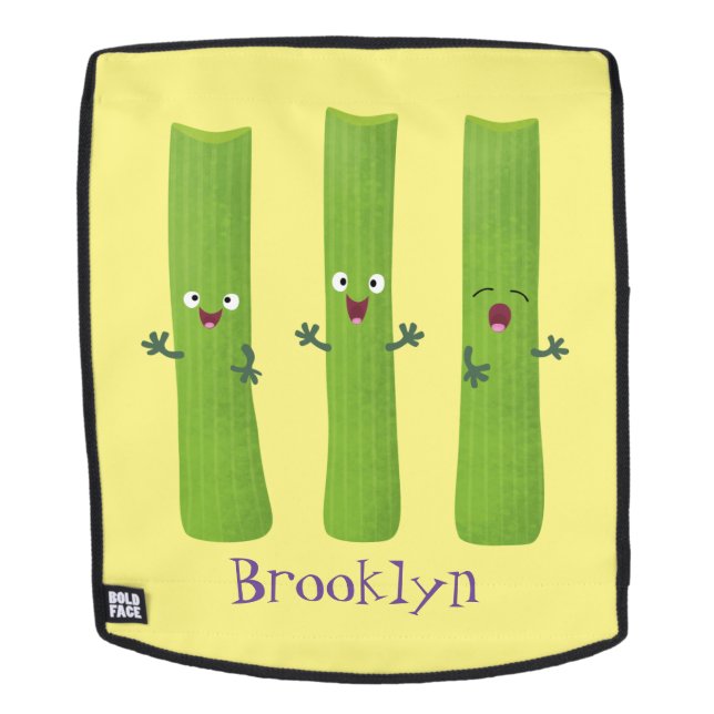 Sac À Dos Cute céleri bâtons trio caricature légumes (Devant amovible)