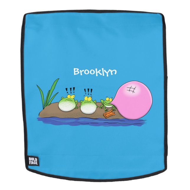 Sac À Dos Cute funny frogs bubblegum cartoon illustration (Devant amovible)