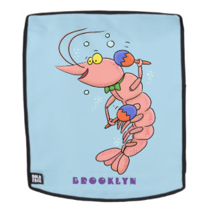 Sac À Dos Cute happy shrimp, dessin animé de crevettes