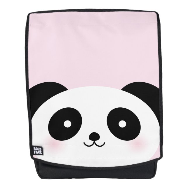 Sac À Dos Cute Kawaii Caricature Panda Ours Visage rose (Devant)