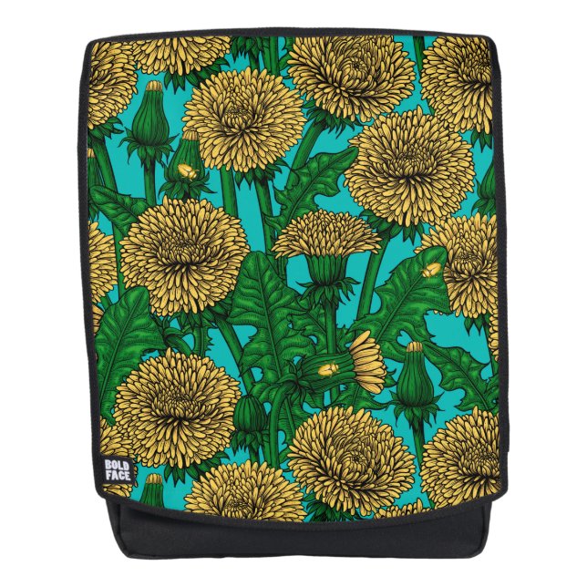 Sac À Dos Dandelions sur turquoise (Devant)