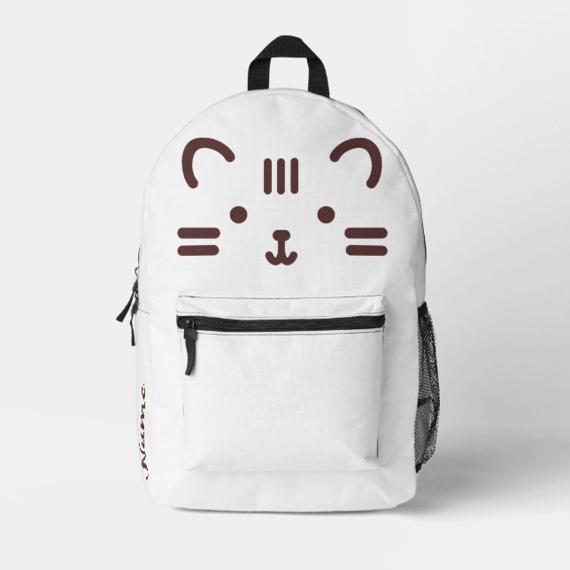 Sac à dos de chat mignon - Personnalisé avec votre (Recto)