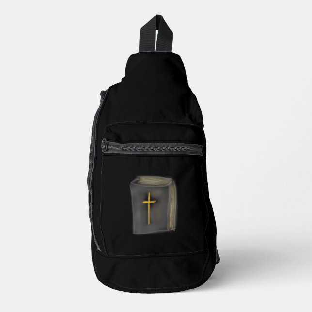 Sac à dos de missionnaire chrétien avec Bible (Recto)