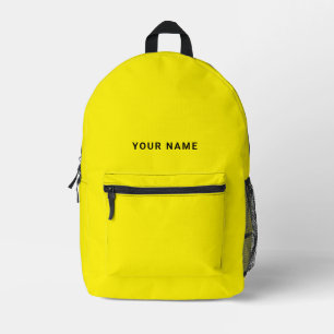 Sac à dos de nom personnalisé jaune noir