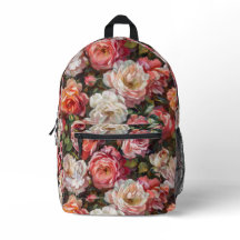 Sac à dos de peinture à l'huile de fleurs de rose