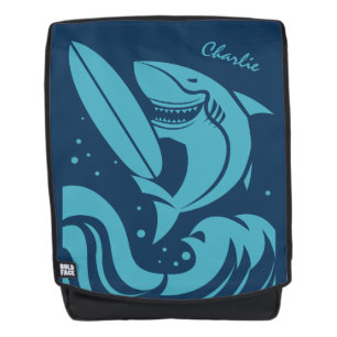Sac à dos de requin surfer de nom personnalisé