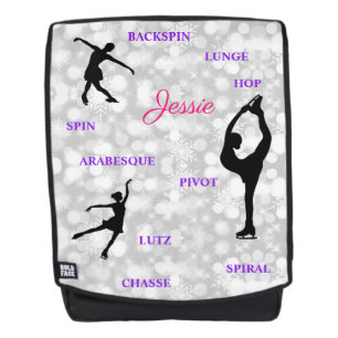 Sac à dos de typographie de patinage artistique