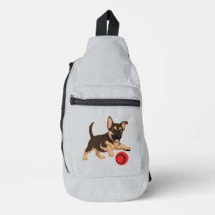 Sac à dos de voyage gris pour papa chiot Pinscher