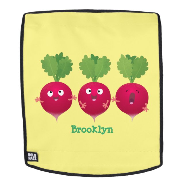 Sac À Dos Des radis mignons chantant des légumes de dessin a (Devant amovible)