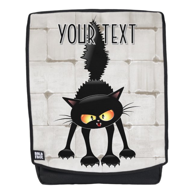 Sac À Dos Dessin animé de chat noir drôle et féroce  (Devant)