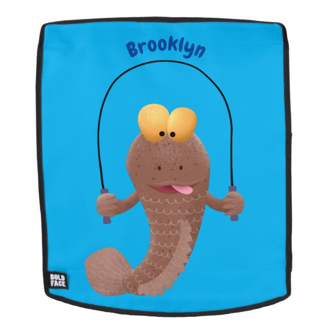 Sac À Dos Dessin animé drôle de poisson sauteur de boue  (Devant amovible)