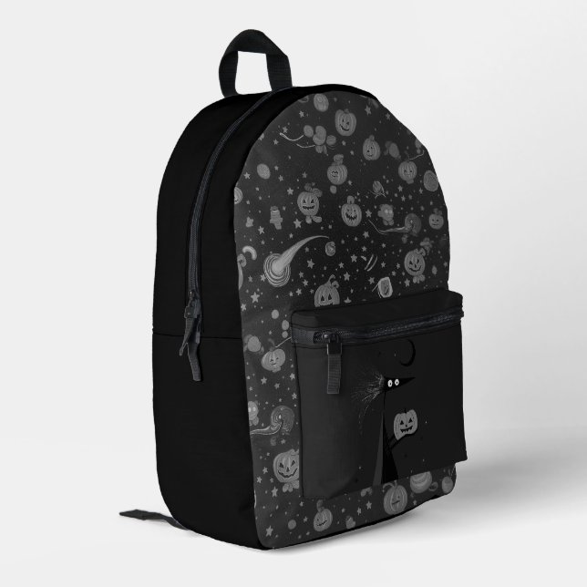 Sac à dos d'Halloween cosmique avec Citrouilles et (Coin arrière gauche)