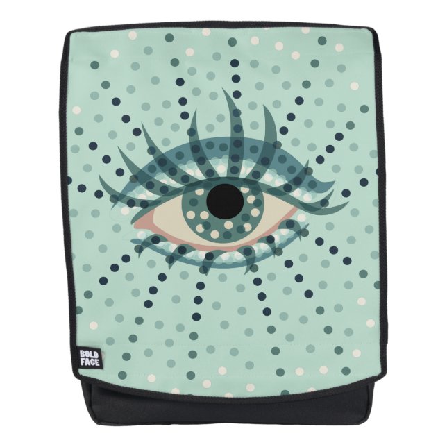 Sac À Dos D'oeil bleu étrange avec l'art psychédélique (Devant)