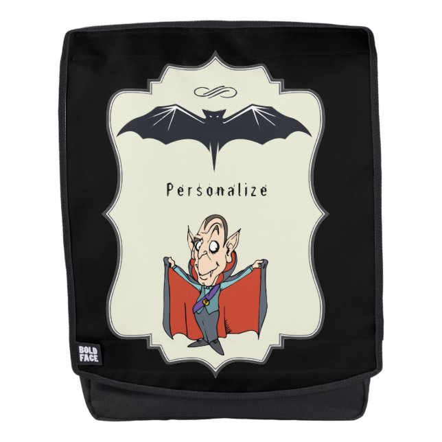 Sac À Dos Dracula amusant avec Cape & Flying Bat Personnalis (Devant)