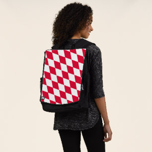 Sac À Dos Drapeau diamant Bavière rouge et blanc