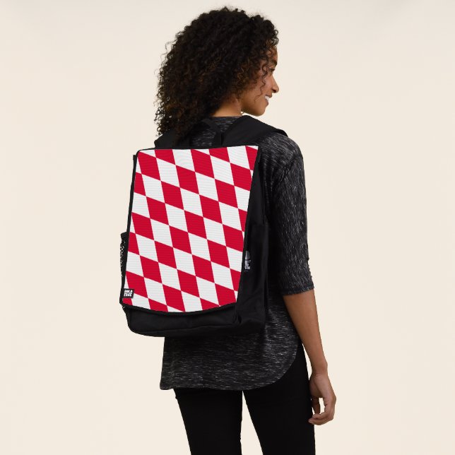 Sac À Dos Drapeau diamant Bavière rouge et blanc (Porté)