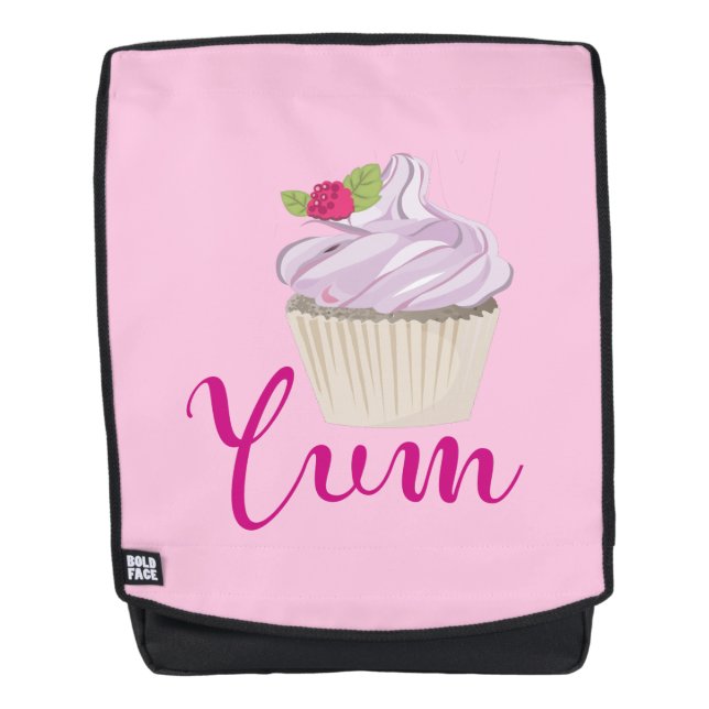 Sac À Dos Dreamy Cupcake rose avec Yum framboise! (Devant)