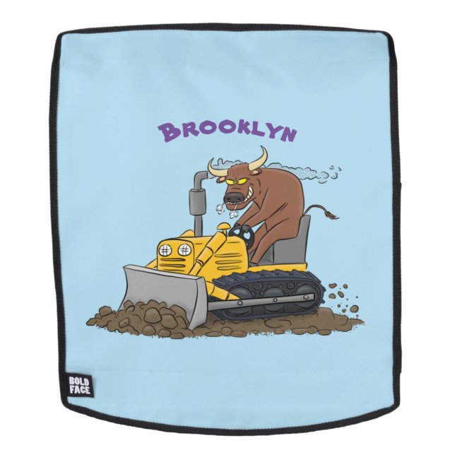 Sac À Dos Drôle bulldozer de conduite de taureaux (Devant amovible)