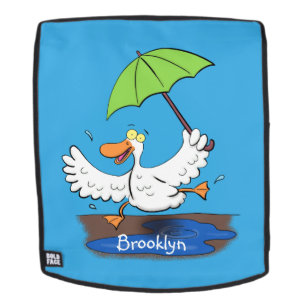 Sac À Dos Drôle canard avec parapluie dessin animé