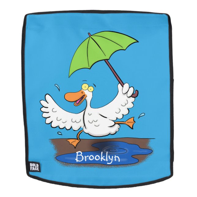 Sac À Dos Drôle canard avec parapluie dessin animé (Devant amovible)