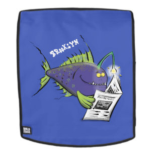 Sac À Dos Drôle caricature de poisson de pêcheur