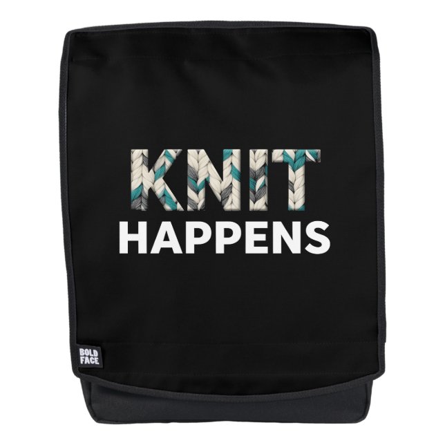 Sac à dos drôle de jeu de mots sur le tricot - Cad (Devant)