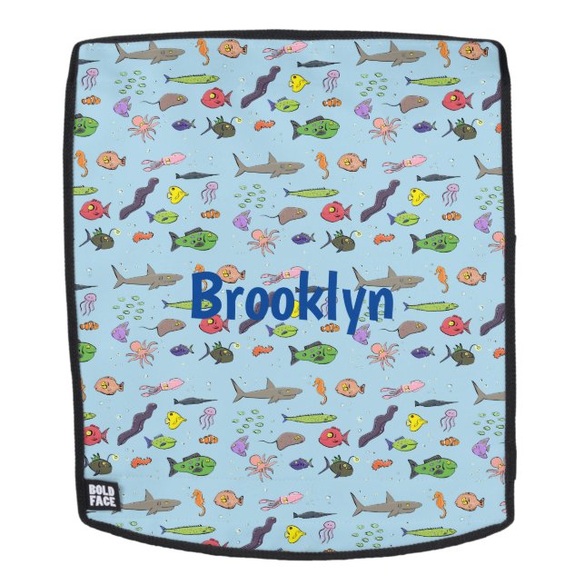 Sac À Dos Drôle des créatures marines dessin motif (Devant amovible)