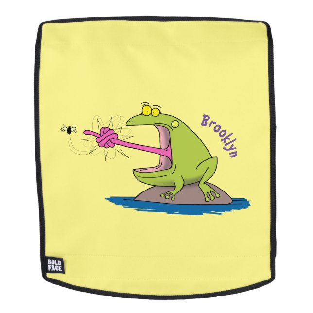 Sac À Dos Drôle dessin animé de grenouille et mouche (Devant amovible)