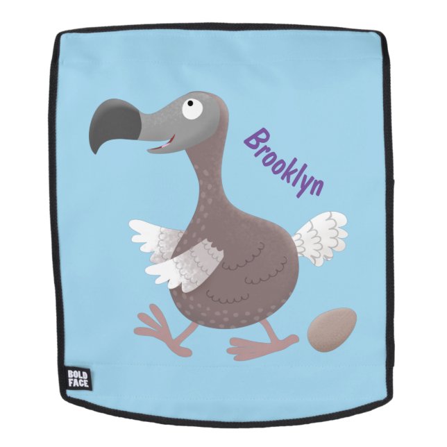 Sac À Dos Drôle dessin animé d'oiseau de dodo (Devant amovible)