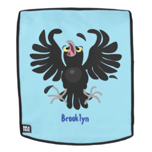 Sac À Dos Drôle fou corbeau dessin animé de corbeau de corne