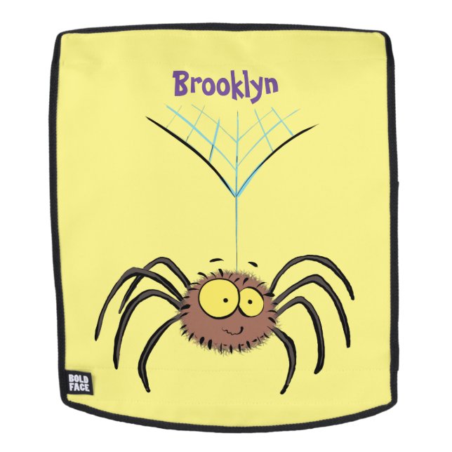 Sac À Dos Drôle mignon dessin animé d'araignée moelleuse (Devant amovible)
