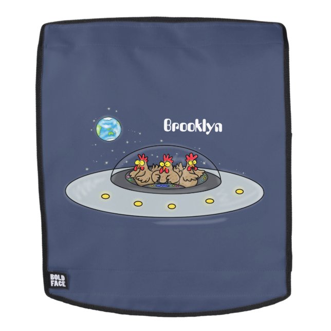 Sac À Dos Drôle poule dans l'espace dessin animé (Devant amovible)