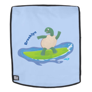 Sac À Dos Drôle tortue vague de surf dessin animé
