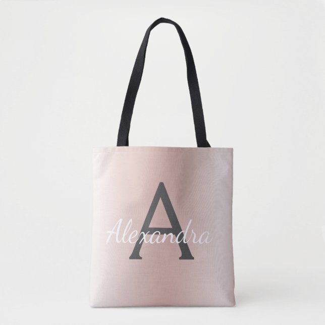 Sac à dos élégant en métal doré rose monogramme (Devant)