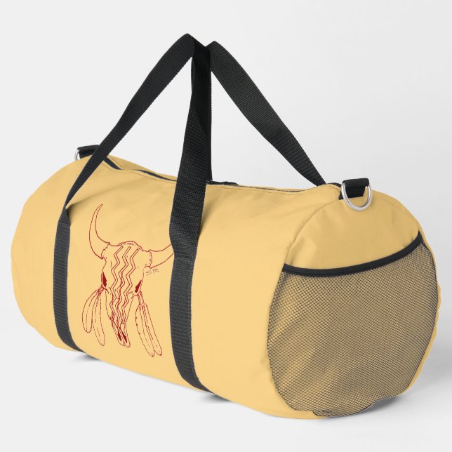 Sac à dos en daim marron clair Red Ghost Dance Buf (Coin droit)