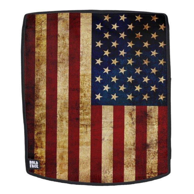 Sac À Dos États-Unis / Pochette en daim drapeau grunge (Devant amovible)