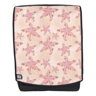 Sac À Dos Étoiles de mer et motif pastel rose corail
